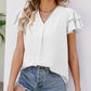 V Neck Ruffle Short Sleeve Blouse