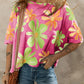 Big Flower Pattern Baggy T Shirt