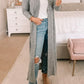 Tie Back Long Open Front Cardigan