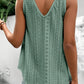Lace Crochet Splicing V Neck Loose Fit Tank Top