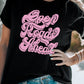 Black Slogan Letters Graphic Tee