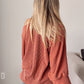 Cording Boat Neck Loose Long Sleeve Top