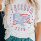 FREEDOM Eagle Flag Print 1776 Graphic Tee
