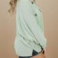 Plus Size Ribbed Pocketed Long Sleeve Henley Top