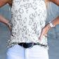 Leopard Print Crew Neck Tank Top