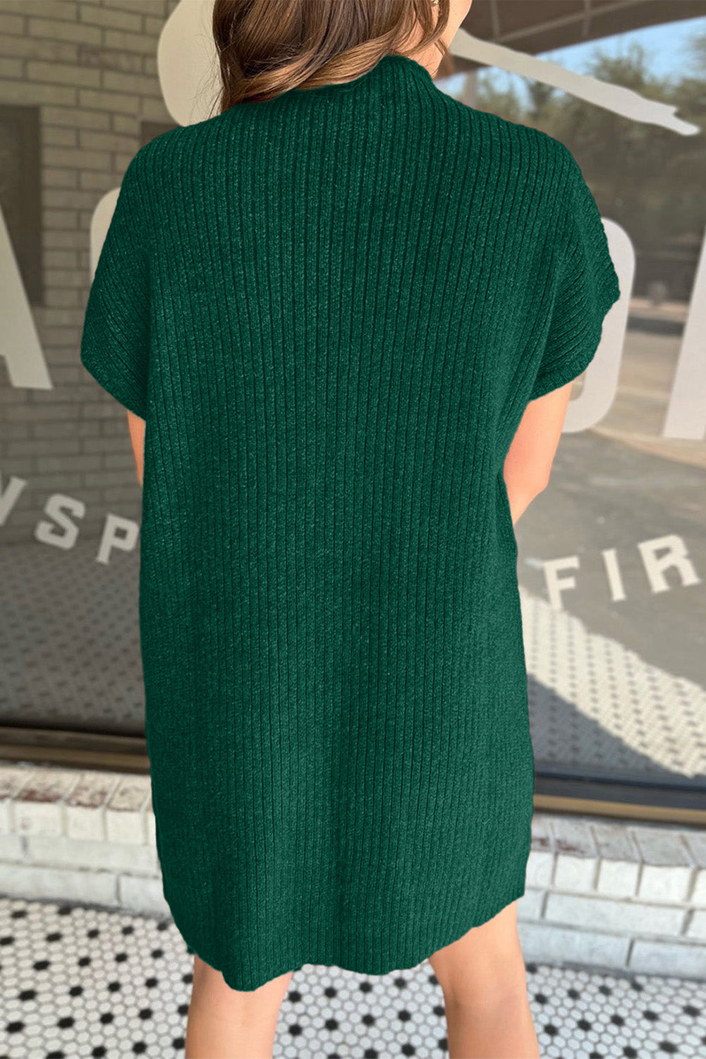 Knit Short Sleeve Sweater Dress
