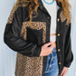 Leopard Print Patchwork Shacket