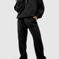 Plain Half Zip V Neck Ribbed Edge Loose Tracksuit