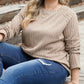 Plus Size Crew Neck Ribbed Knit Top