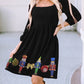 Sequined Christmas Nutcracker Square Neck Mini Dress