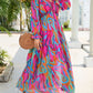 Multicolor Wild Lotus Ruffle Tiered Maxi Dress