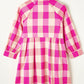 Plaid Collared Bracelet Sleeve Shirt Flare Mini Dress