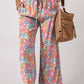 Floral Smocked Waist Loose Pants