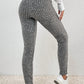 Wide Waistband Ribbed Textured Knit Leggings