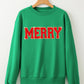 Christmas Chenille MERRY Graphic Crew Neck Sweatshirt