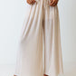 Apricot Drawstring Wide Leg Pleated Pants