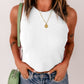 Rib Knit Crew Neck Sleeveless Crop Top
