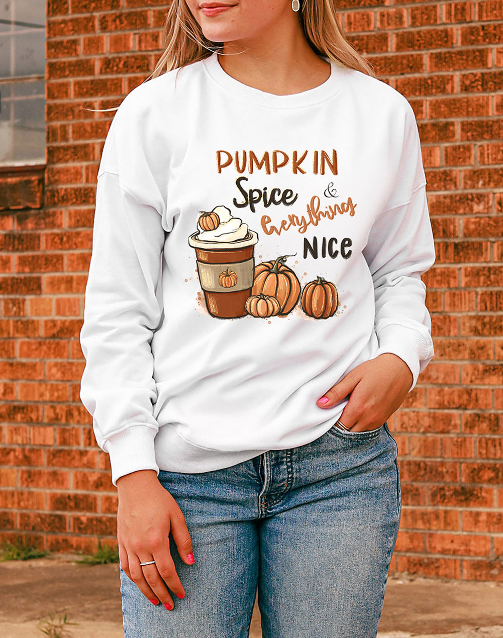 Pumpkin Spice Everything Nice Graphic Sweatshirt