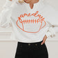 Game Day Lettering Rugby Notched Neck Sweatshirt