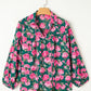 Floral Printed Tied Collar Puff Sleeve Blouse