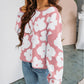 Floral Pattern Crew Neck Long Sleeve Loose Sweater