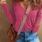 V Neck Center Seam Long Sleeve Tee