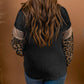 Plus Size Leopard Sequin Long Sleeve Top