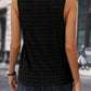 Lattice Textured Split Neck Tank Top