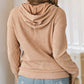 Waffle Knit Kangaroo Pocket Hooded Sweatshirt
