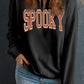 SPOOKY Graphic Drop Shoulder Halloween Pullover Sweatshirt