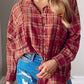 Plaid Frayed Stitching Long Sleeve Shirt