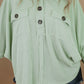 Plus Size Ribbed Pocketed Long Sleeve Henley Top