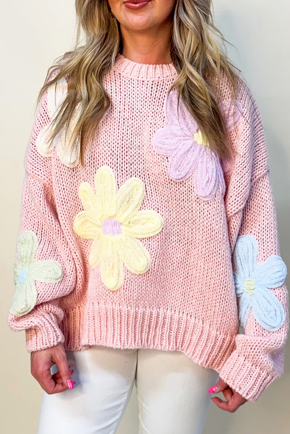 Petals & Threads Embroidered Floral Sweater