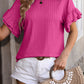Ruffle Sleeve Textured Top