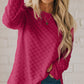 Solid Textured Thumbhole Sleeve Top