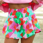 Abstract Print Smock Waist Casual Shorts