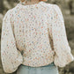 Colorful Dots Cable Knit Crew Neck Sweater