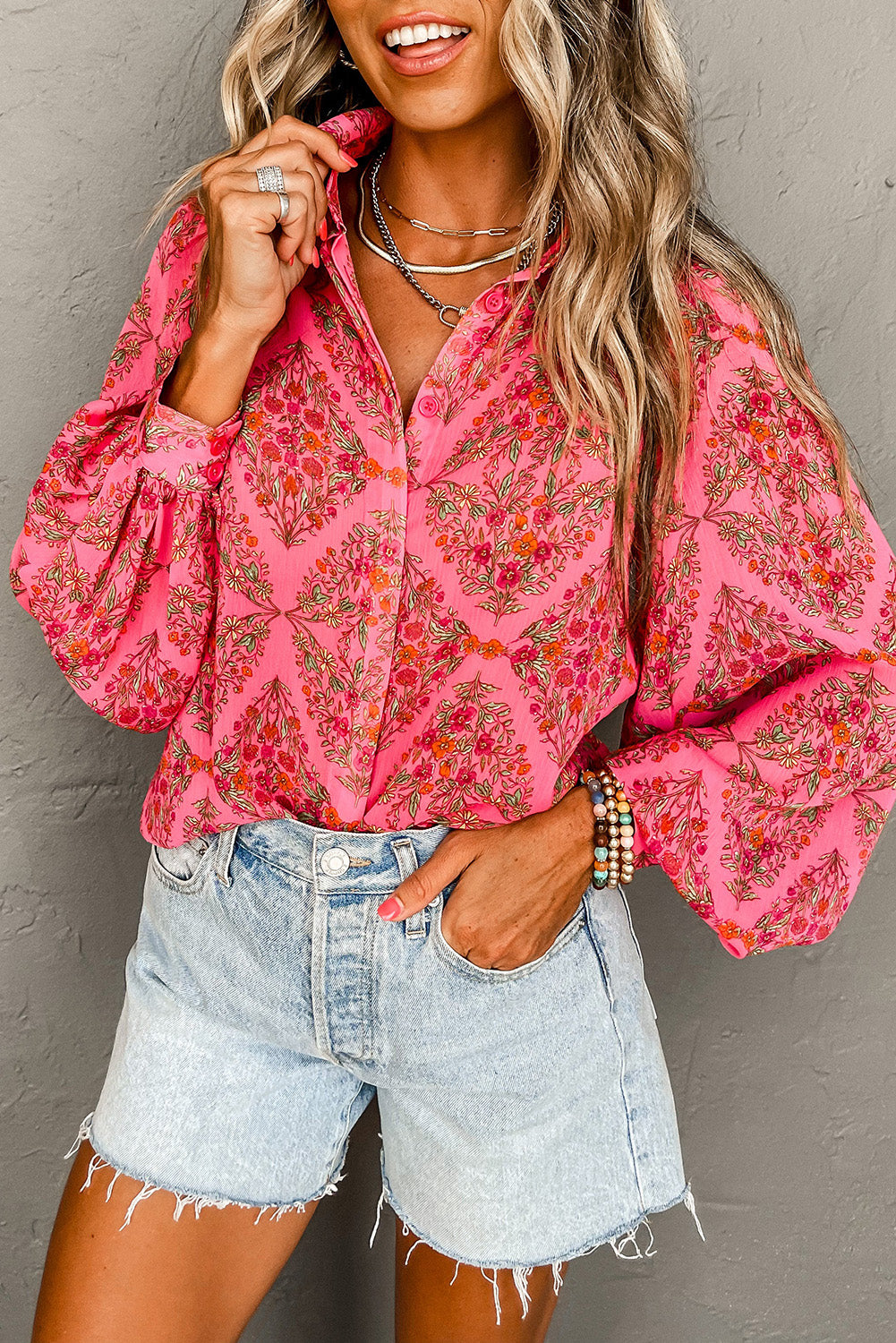 Aesthetic Floral Puff Sleeve Shirt