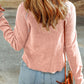 Textured Round Neck Long Sleeve Top