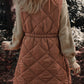 Longline Quilted Stand Collar Puffer Vest