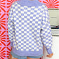 Checkered Collared Buttons Plus Size Sweater