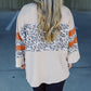 Leopard Patchwork Bell Sleeve Loose Split Top