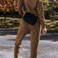 Solid Color High Low Pullover and Skinny Pants Set