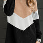 Color Block Corded Texture Long Sleeve Top