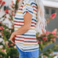 Stripes V Neck T-shirt