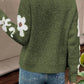 Flower Sleeve Drop Shoulder Sweater