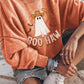 BOO HAW Ghost Halloween Print Drop Sleeve Sweatshirt