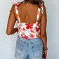 Floral Button Wrap Sleeveless Bodysuit