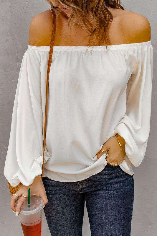 Elastic Neck Off Shoulder Top