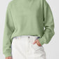 Solid Fleece Lined Drop Shoulder Terry Sweatshirt